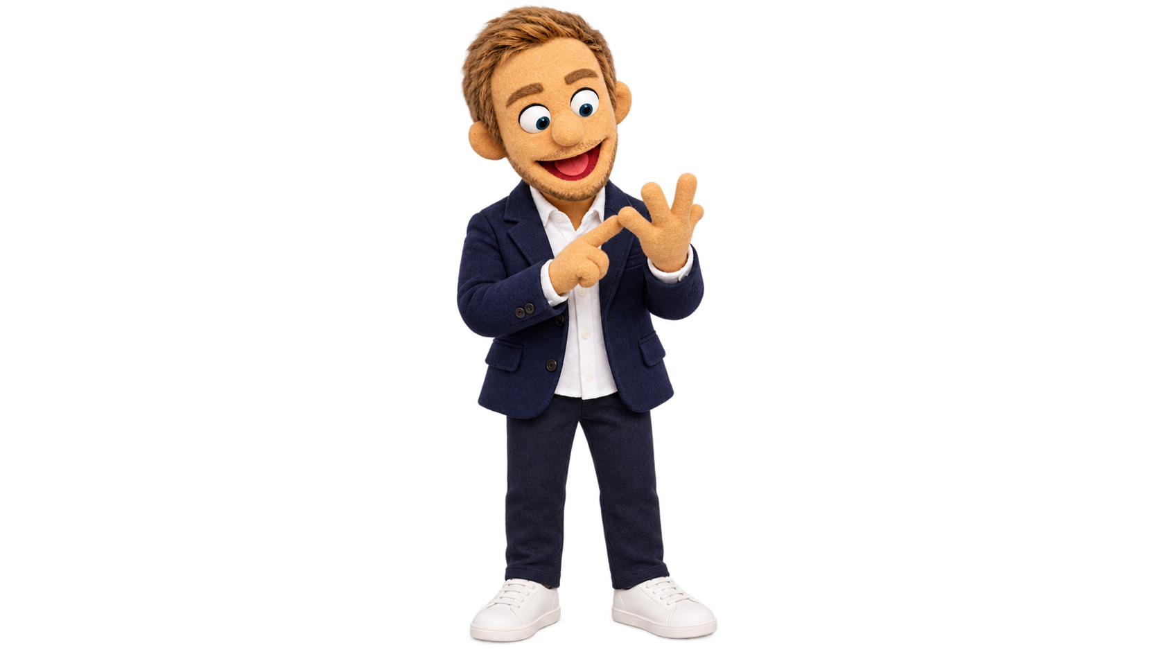 Oliver puppet counting on his hands